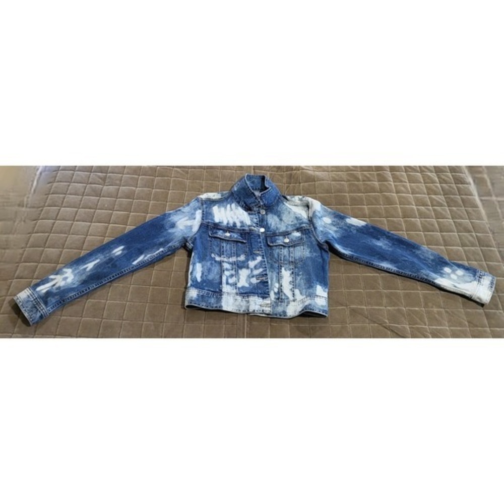 LAUREN RALPH LAUREN LRL Denim Jacket Size S/P Womens Coast Wash Blue White